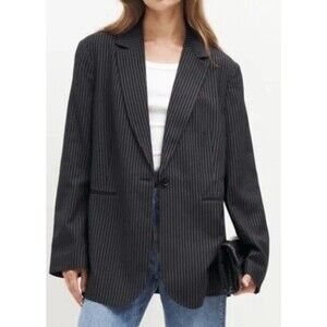 Reformation Women’s Black and White Classic Relaxed Blazer Jacket Size XL NEW
